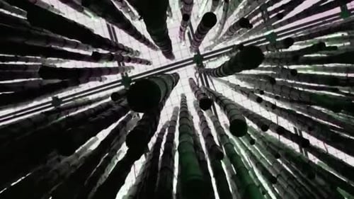 Abstract tunnel explodes radially outward