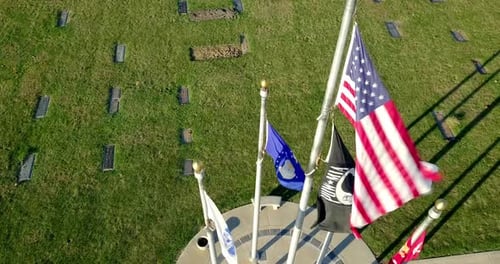 Beautiful fall afternoon overlooking a memorial.