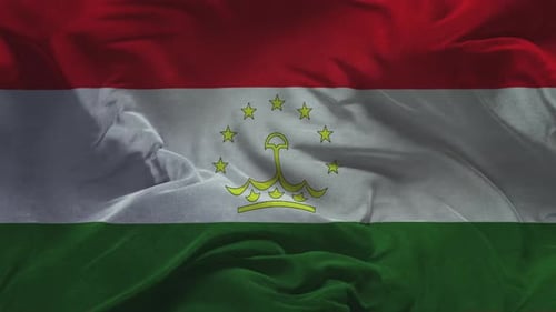 Waving Flag of Tajikistan Realistic Fabric Animation Loop