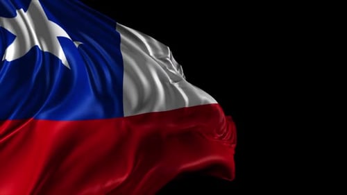 Realistic Waving Chile Flag Seamless Loop