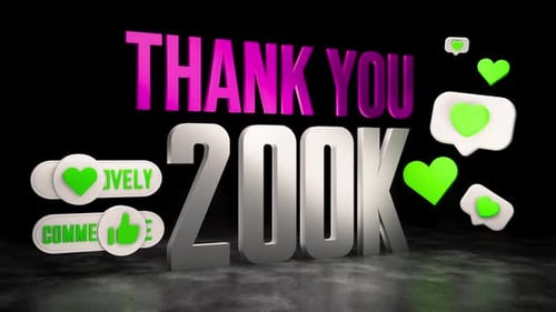 Thank You 200K Milestone Social Media Animation