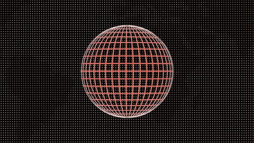 Digital Wireframe Sphere with Pulsing Grid Animation