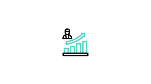 Animated Corporate Growth Chart with Progress Arrow