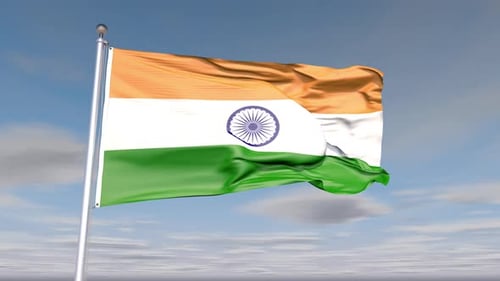 Realistic 3D Indian Flag Waving