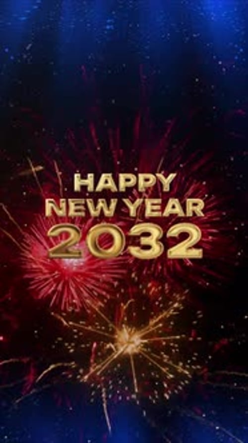 Happy New Year 2032 Celebration Countdown Vertical