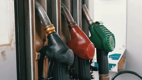 Old Gasoline or Petrol Station Gas Fuel Pump Nozzle Filling Station Petrol Station