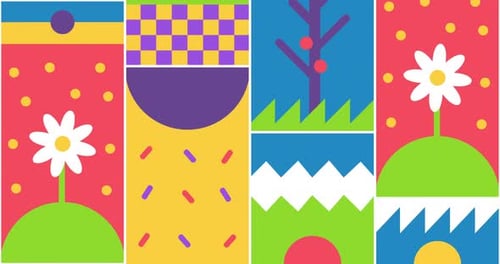 Loop Bright Simple Modern Abstract Summer Pattern Abstract Summer Geometric Background Horizontal