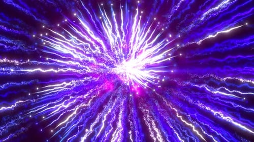 Neon Glowing Flying Strings Background. Abstract spiral neon color background