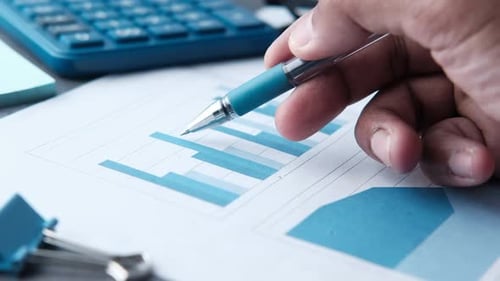 analyzing financial graph on table, using self created chart