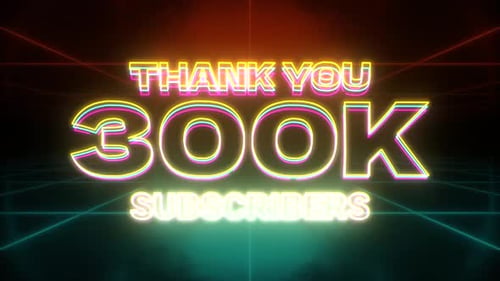 Thank You Subscribers Neon Text Celebration