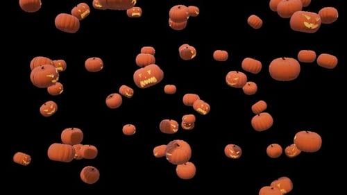 Halloween Falling Pumpkins Seamless Loop