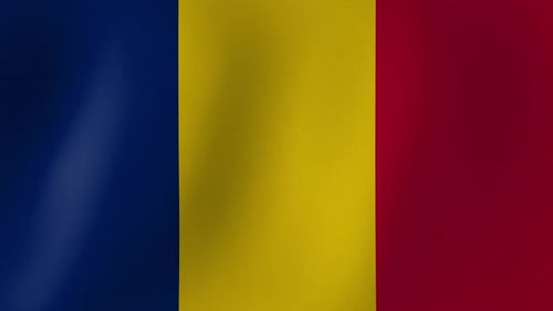 Waving Flag of Chad with Textured Fabric