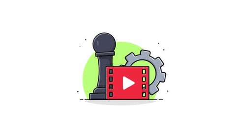 Jugador de 4k con pieza de ajedrez. Vídeo de animación de Content Concept