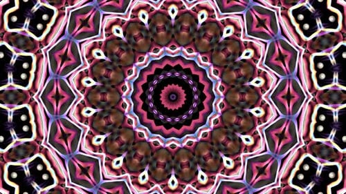 Vibrant Abstract Kaleidoscope Mandala Pattern Loop Background