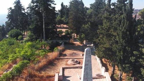 Zefat old Crusaders Fortress Aerial view