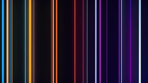 Abstract colorful background with light vertical stripes, bright neon rays and glowing lines