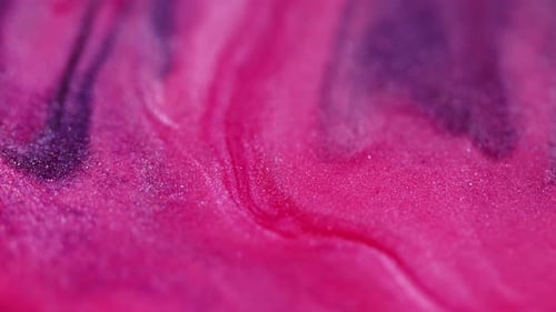 Swirling Pink and Black Fluid Abstract
