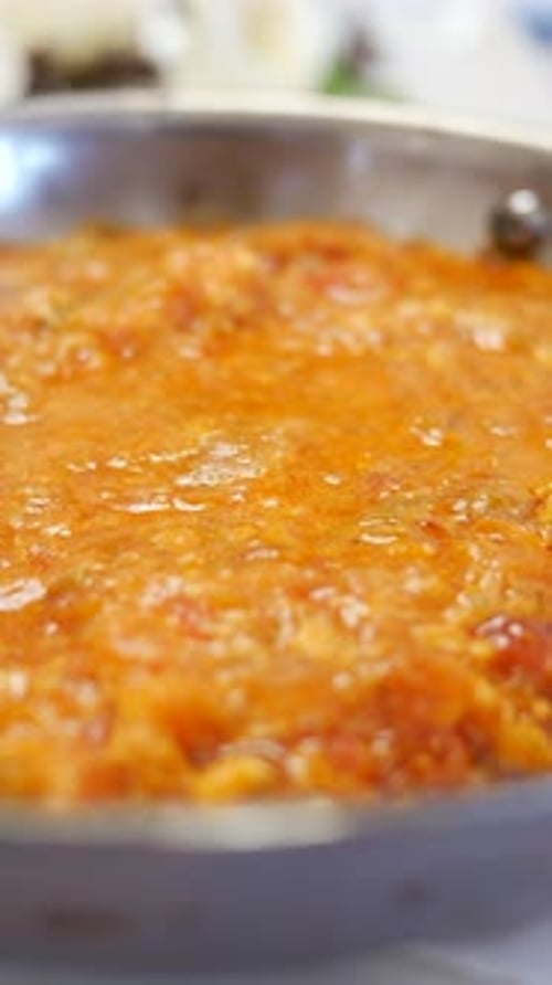 Sauce Bubbling in Skillet