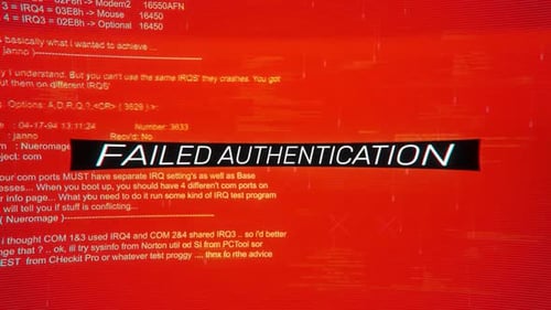 Failed Authentication On Warning Hack Background Screen
