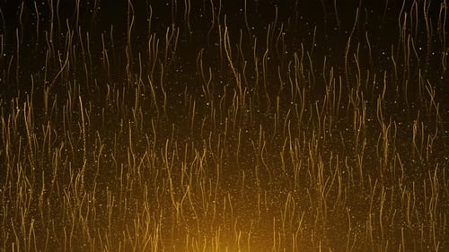 3D Abstract Star Rain Golden Dust Sparkling Luxury Particles Raising Motion Background