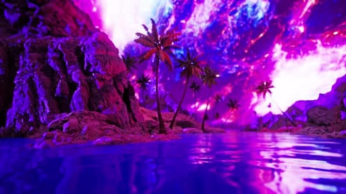 4k Neon Island