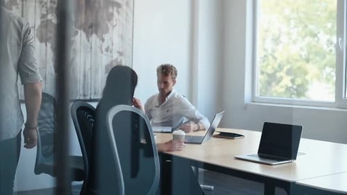 Business Meeting Collaboration in Modern Office