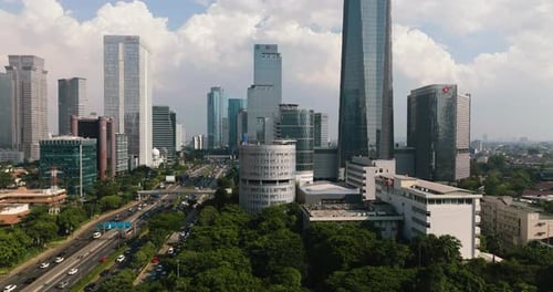 Aerial View of Jakarta is the Capital City of Indonesia