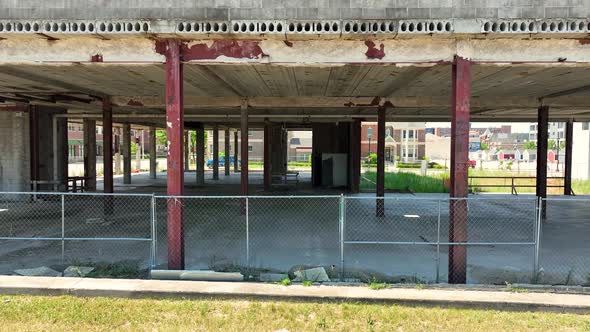 Pushing in toward the open bottom floor., Buildings Stock Footage ft ...