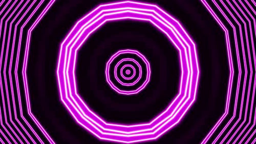 Abstract Neon Octagon Tunnel Loop Background