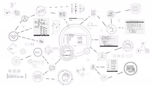 Futuristic Digital Network Connections HUD Elements