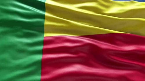 Realistic Flag of Benin Waving Animation