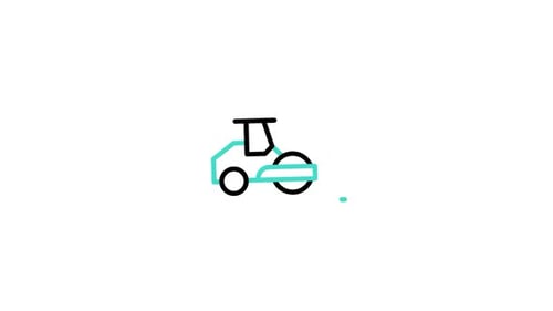 Animated Line Art Construction Vehicles Icons Set