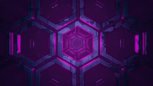 Camera movement through a grid of hexagons. vj loop