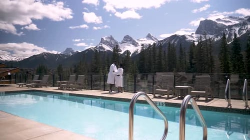 Mountain View Couple Slow Motion Romance