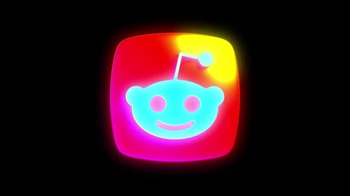 Vibrant Neon Logo Animation with Dynamic Color Cycling