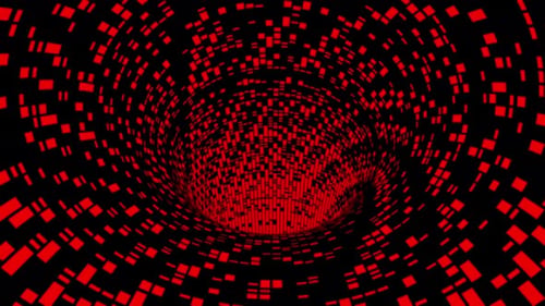 Röhre, die durch den Tunnel läuft, Vj Loop oder Datentunnel, rote Version, 4K, 50 Fps