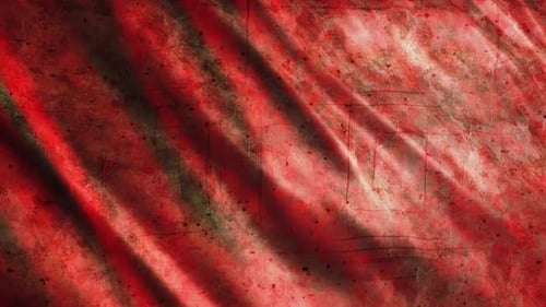 Abstract Grunge Red Waving Flag Background