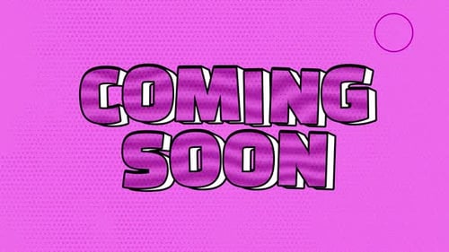 Retro Coming Soon Animated Text with Halftone Background