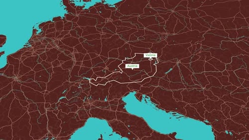 Rotierende Karte von Österreich und Wien