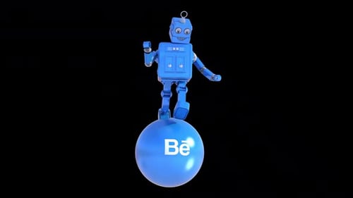 Blue Funny Cartoon Robot Loopable With Alpha channel - Behance