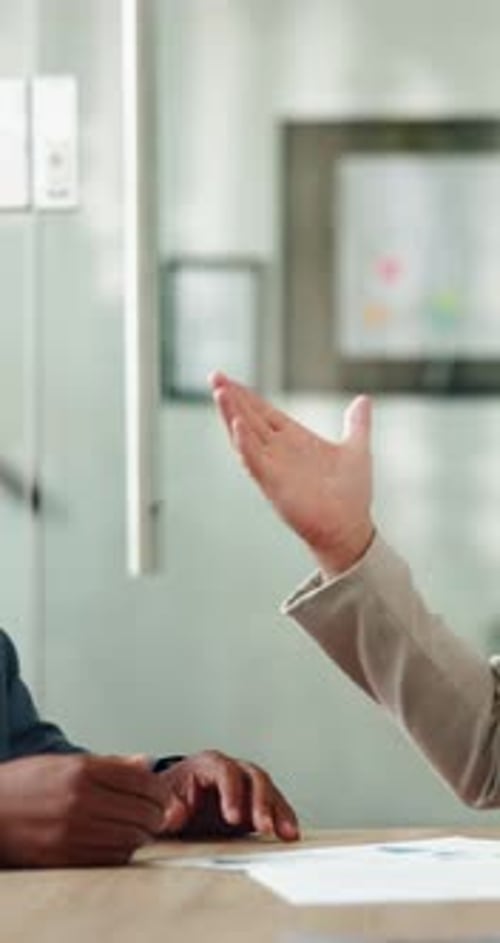 Business, men and closeup of handshake in office for financial deal, partnership and negotiation