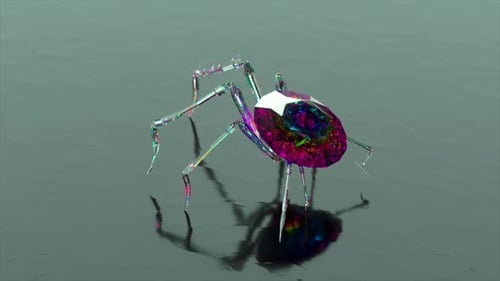 Spider with a Body Made of a Diamond Stone Walks on a Smooth Mirror Surface