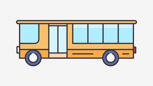 animación de iconos de autobús