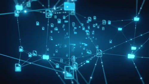 Digital Document Management and Data Network Abstract Background