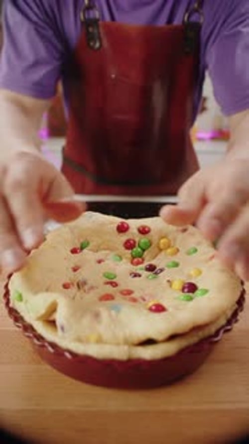 The Chef Kneads the Dough on the Camera