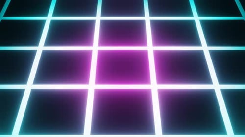 Cyan To Pink Colored Grid Background Loop Animation In 4K