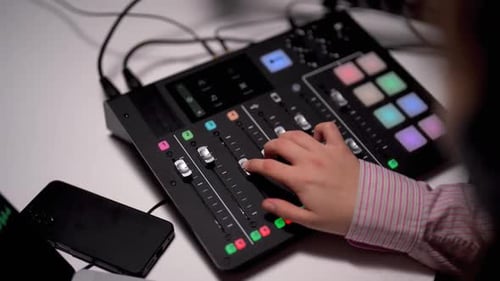 Audio Mixing Board Used for Sound Production