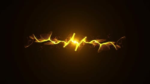 Abstract Wave Energy Background Loop field with particles and turbulence lines waving smoothly