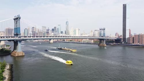 New York City Skyline With River View