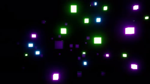 Flickering Neon Lamp Cubes Overlay